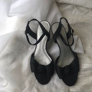 Black peep toe kitten heels